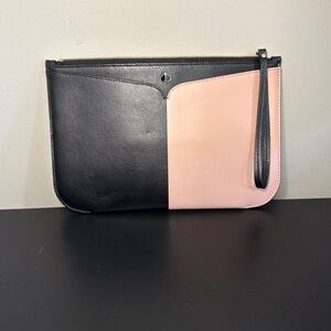 kate spade Two-Tone Black and Blush Leather Wristlet